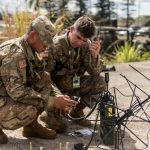 u.s. army soldiers work with a satellite ground station