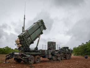 A U.S. army missile defense system sits in a clearing in Croatia