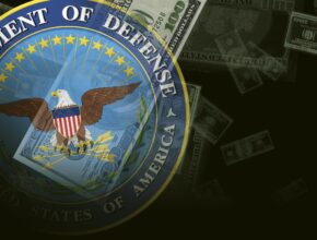 department of defense seal and money graphic