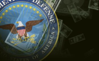 department of defense seal and money graphic