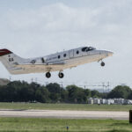 an Air Force trainer aircraft taking off
