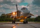 a fighter jet taxis on a runway