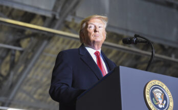 the president delivers a speech at a podium