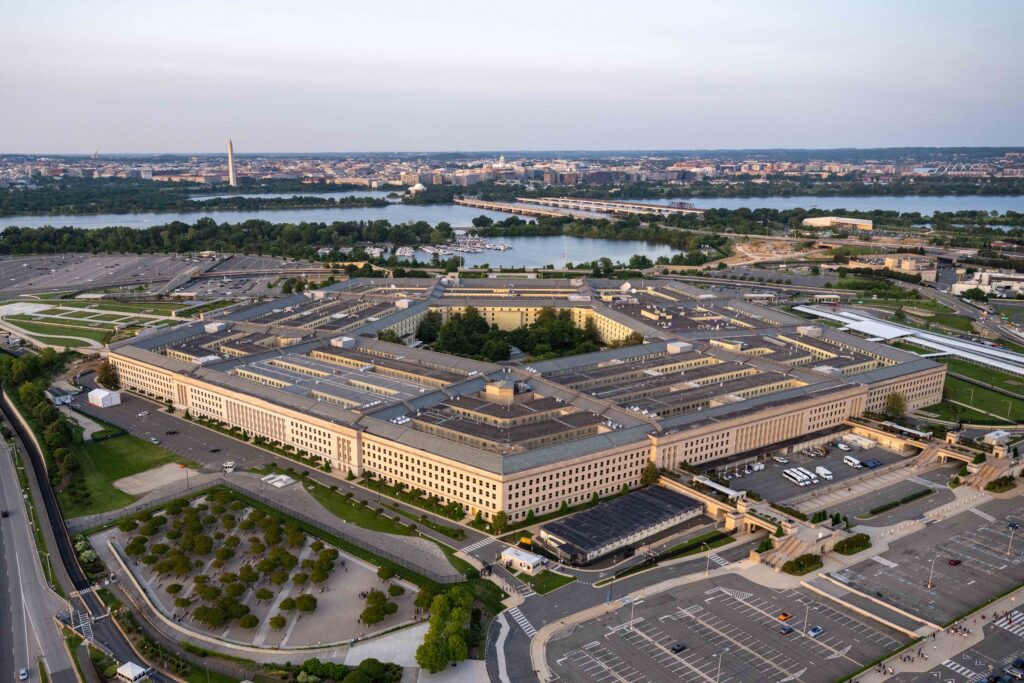 An aerial view of the Pentagon