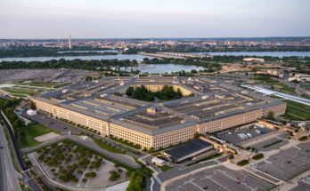 An aerial view of the Pentagon