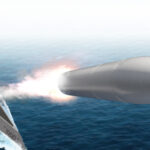 Rendering of a missile being launched from a warship