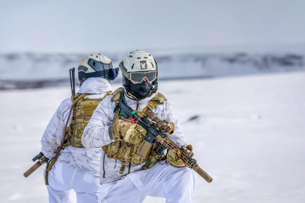 Soldiers training in arctic conditions