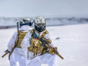 Soldiers training in arctic conditions