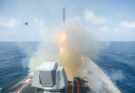 A missile is launched from a U.S. warship.