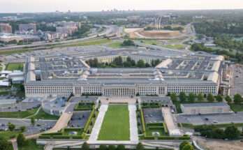 An aerial view of the Pentagon