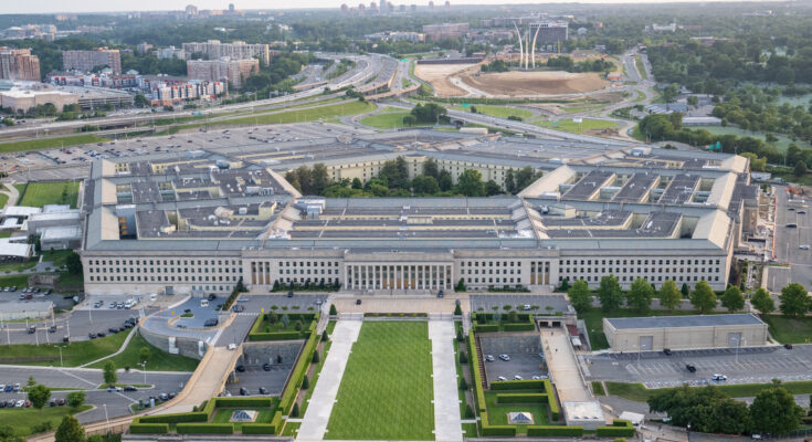 An aerial view of the Pentagon