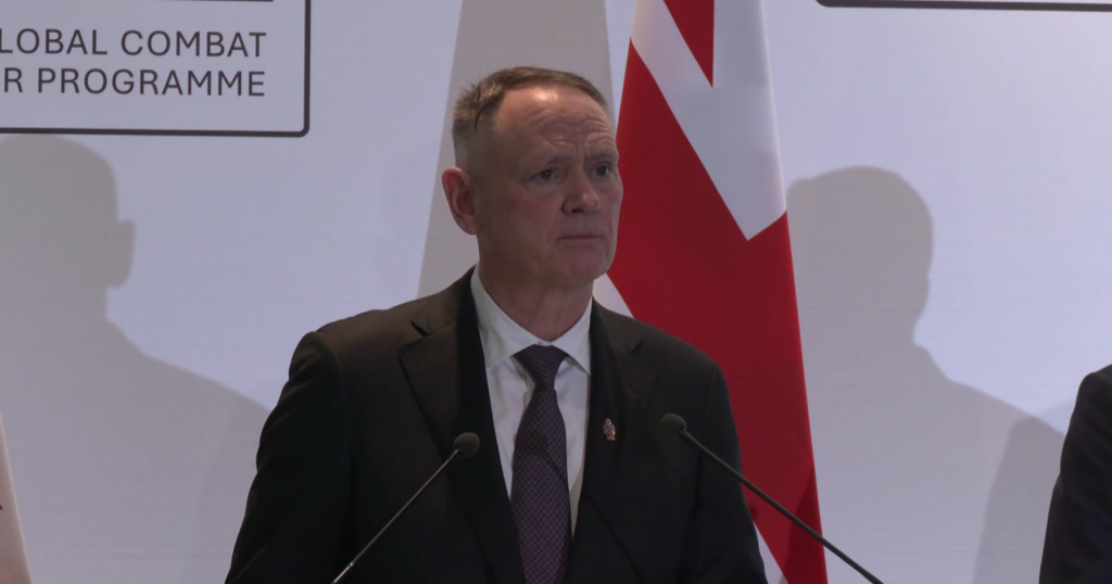 Canadian defense minister gives a speech 