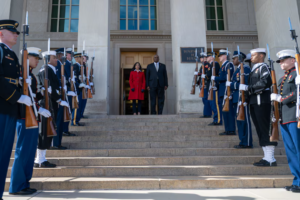 Then-U.S. Secretary of Defense Lloyd J. Austin III and then-Canadian Defense Minister Anita Anand reaffirm NORAD modernization.